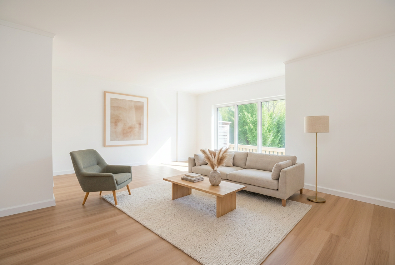 Living room staged